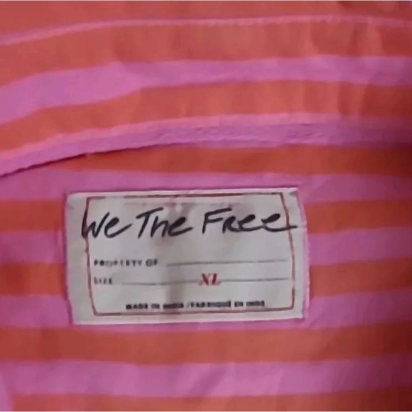 NWT We The Free People Freddie Striped Shirt Orange Combo MSRP $128 Size
XL - Picture 5 of 11